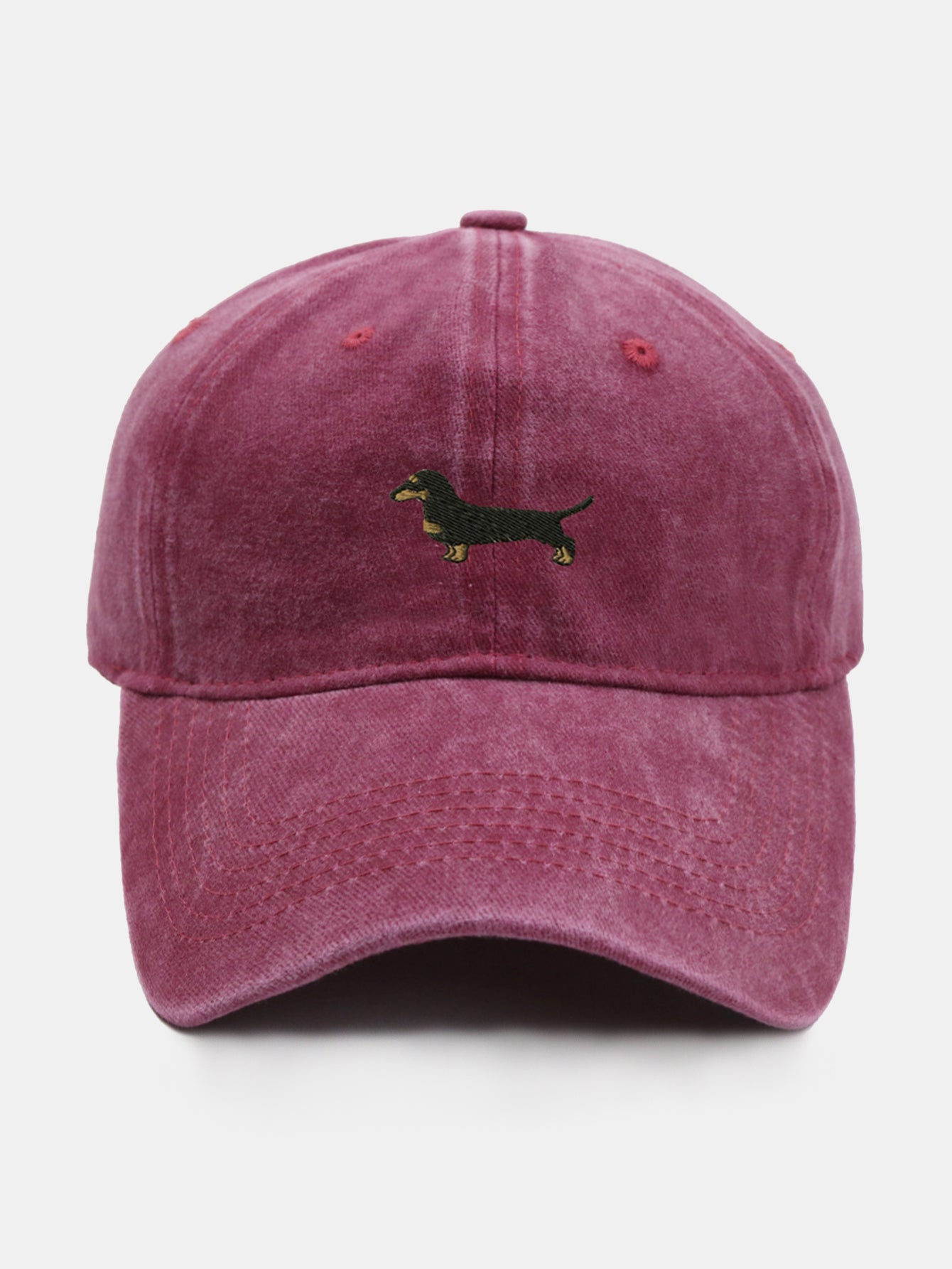 Vintage Cute Cartoon Dachshund Washed Baseball