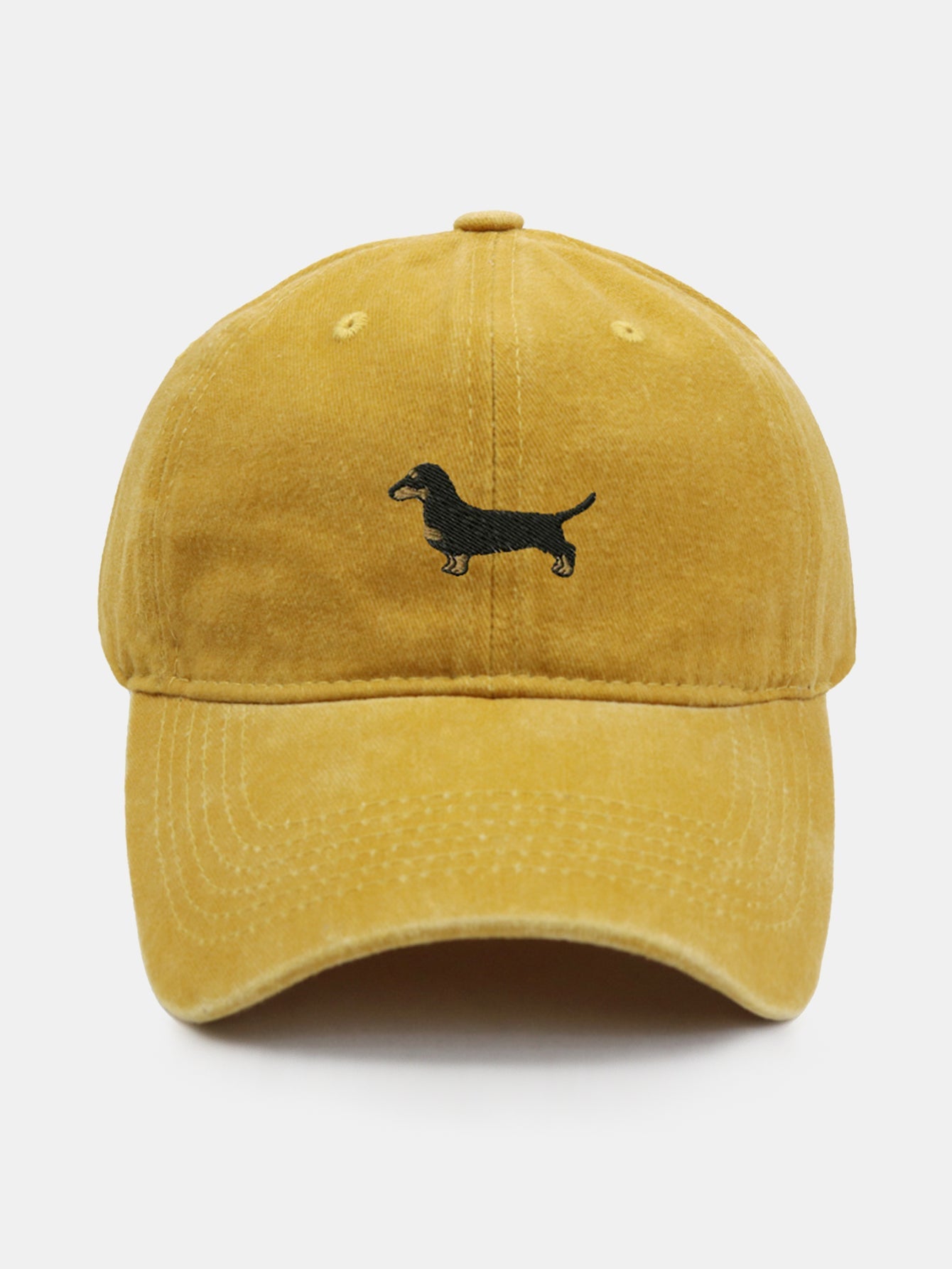 Vintage Cute Cartoon Dachshund Washed Baseball