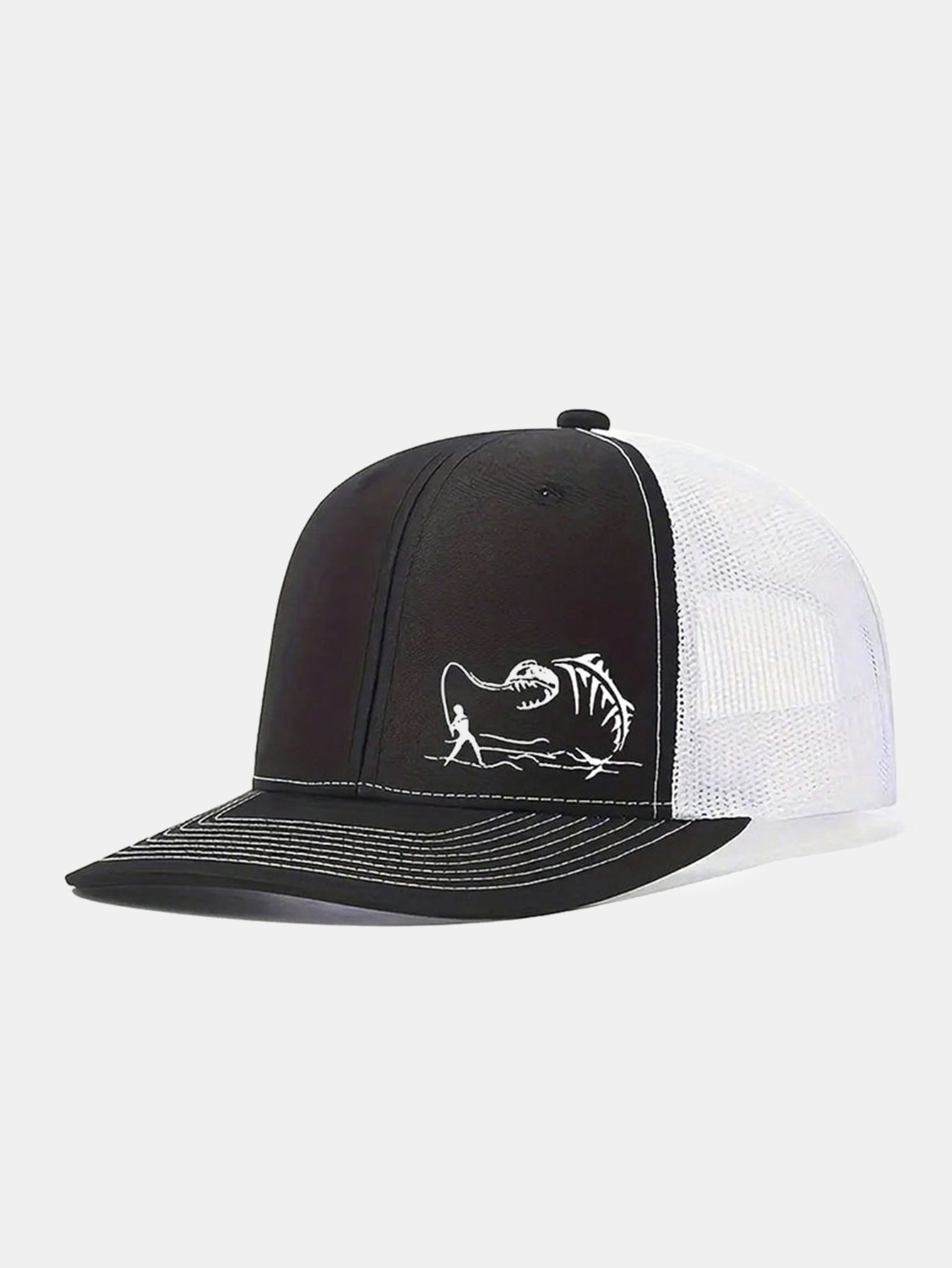 Printed Fishing Mesh Baseball Cap Suitable For Outdoor Vacations Camping
