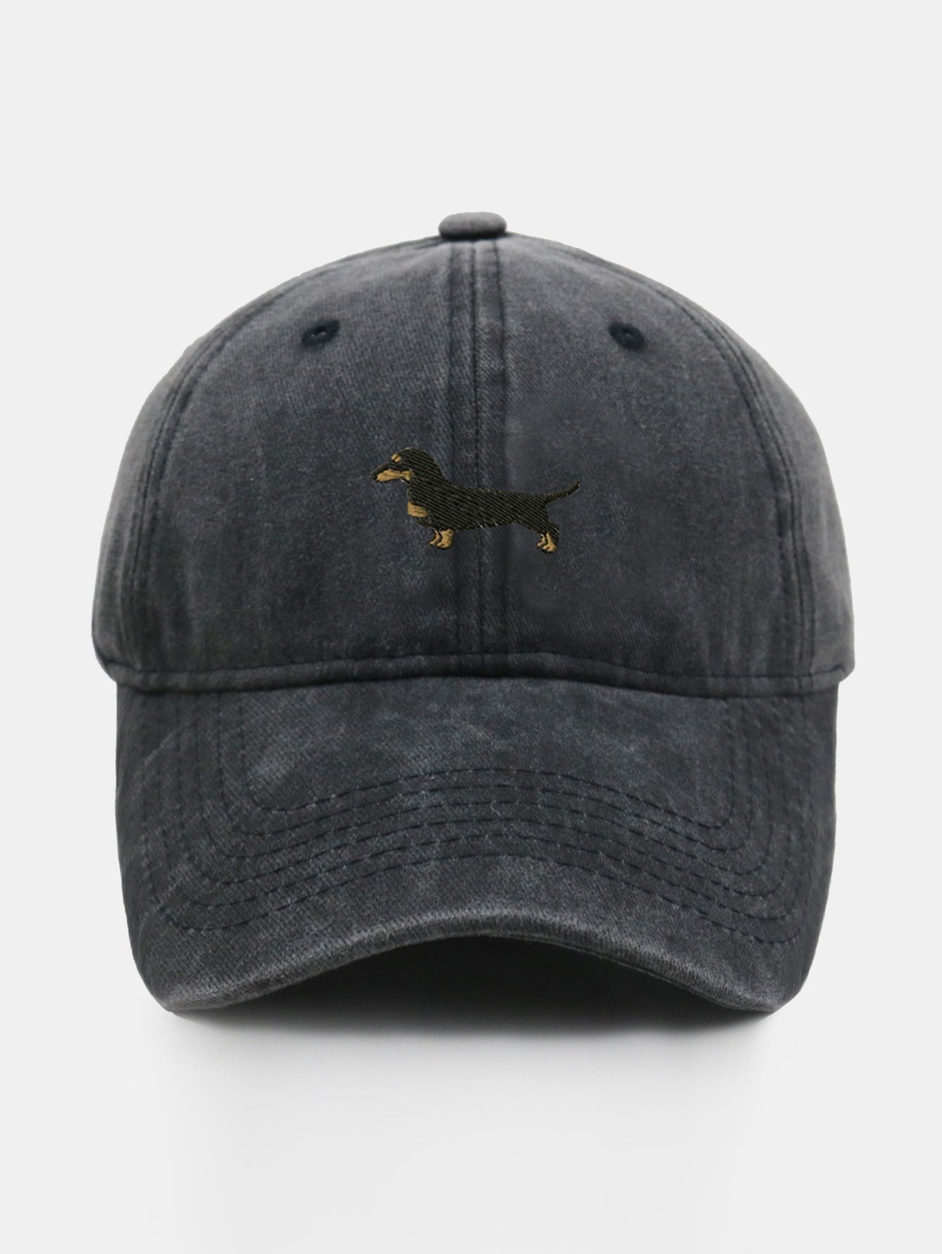 Vintage Cute Cartoon Dachshund Washed Baseball