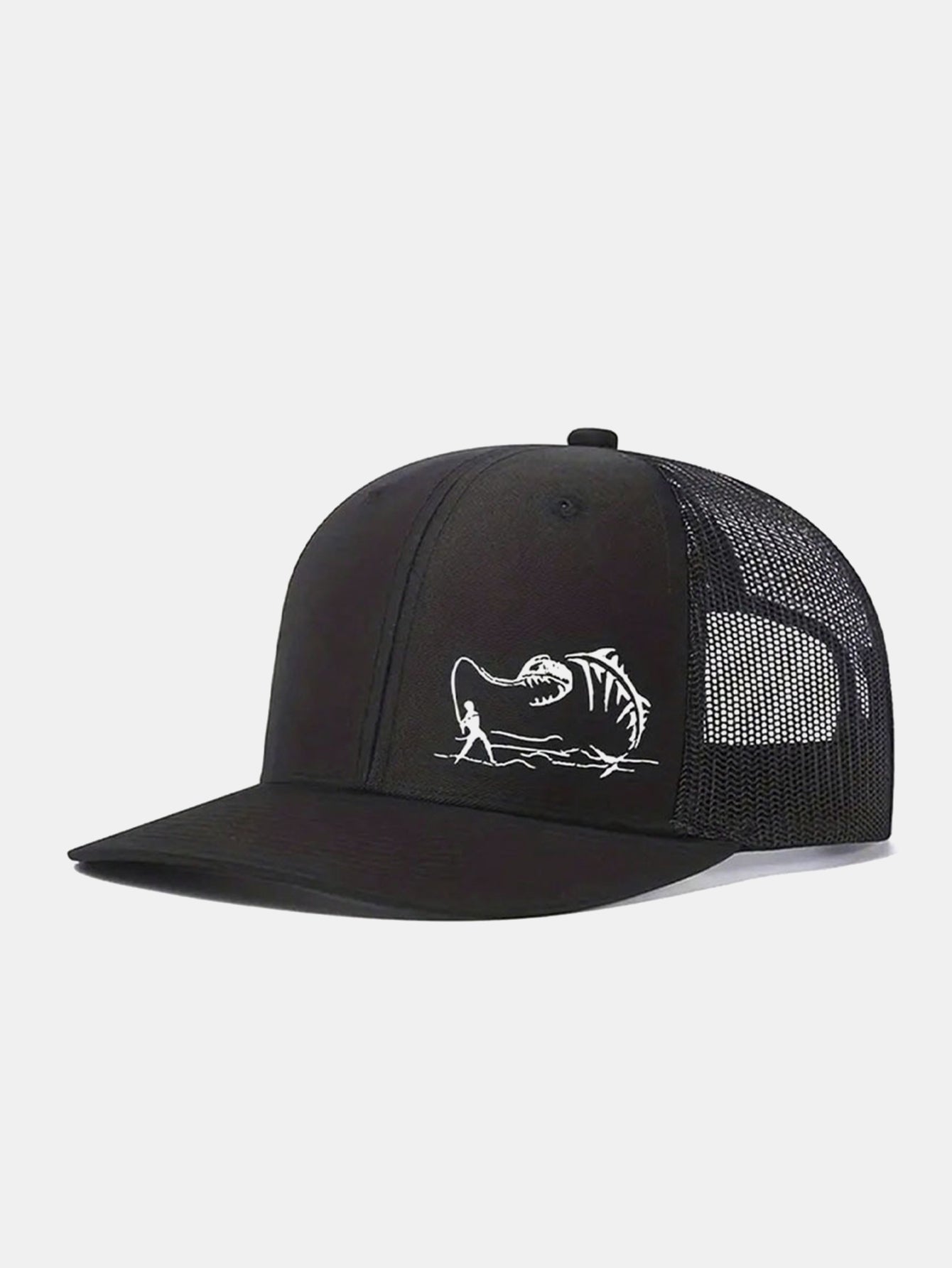 Printed Fishing Mesh Baseball Cap Suitable For Outdoor Vacations Camping