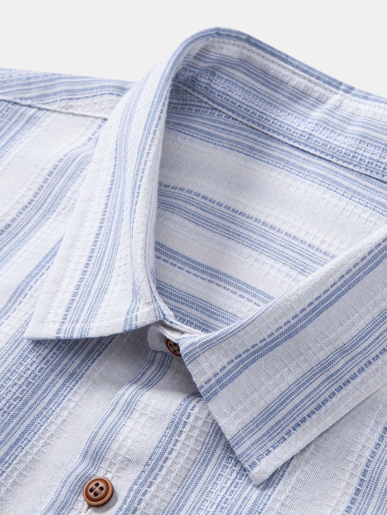 Stripe Linen Look Button Up Shirt & Crinkle Textured Drawstring 5" Shorts