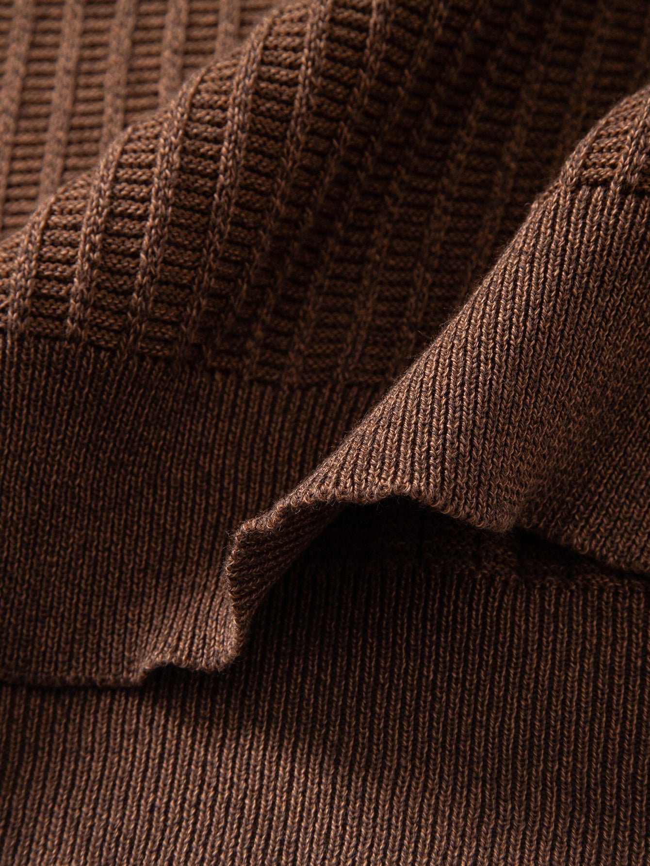 Contrast Trim Waffle Knit T-Shirt