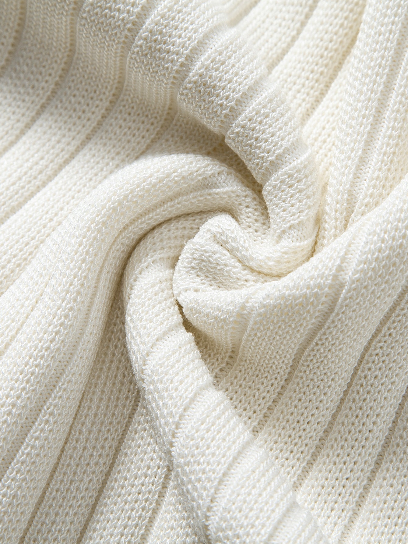 Ribbed Crew Neck Knit T-Shirt
