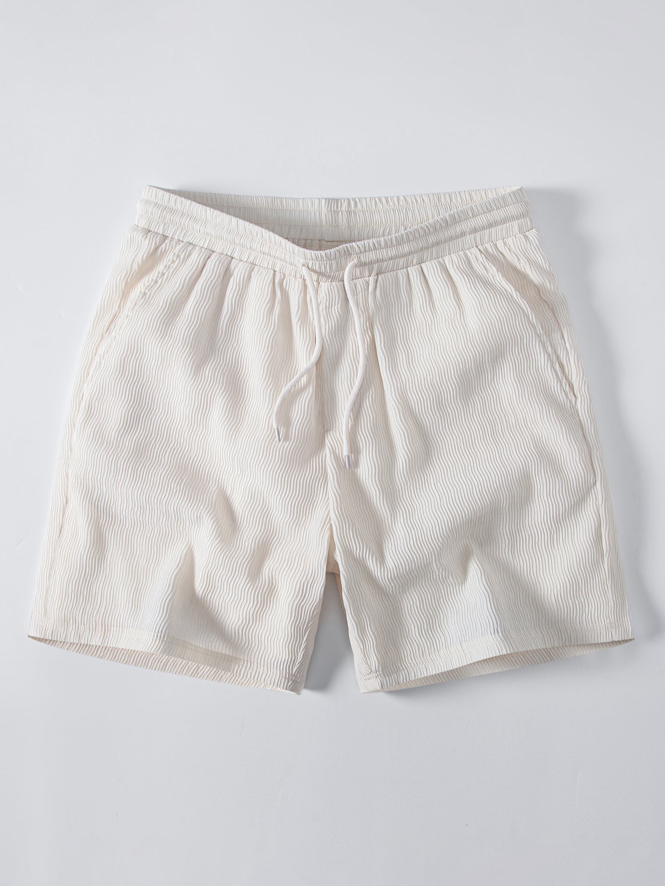 Textured Seersucker Short Sleeve Shirt & Drawstring Shorts Set