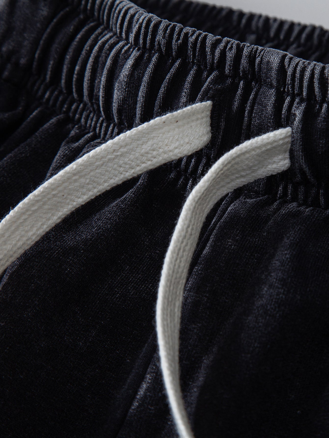 Washed Distressed Drawstring Shorts