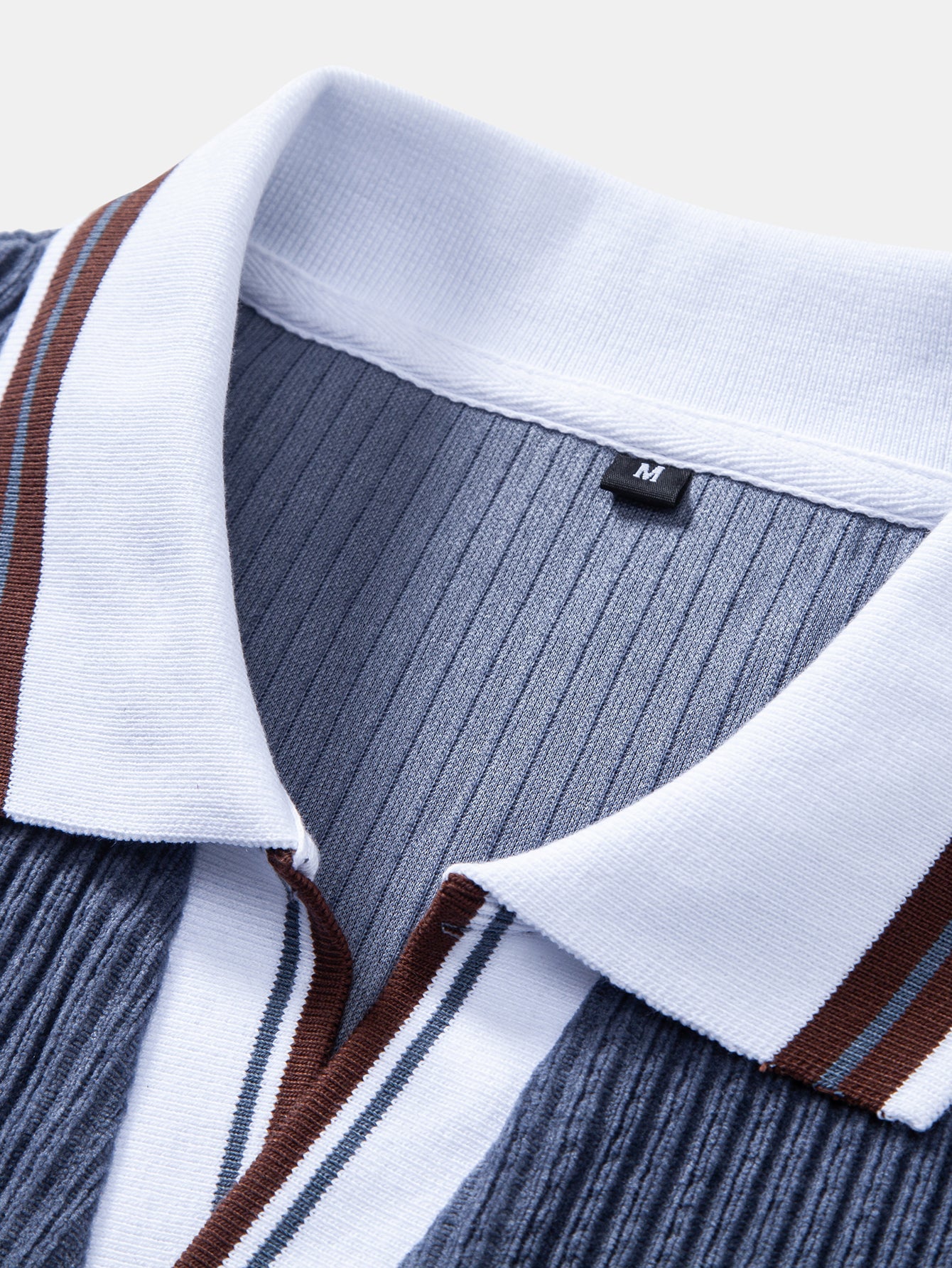 Contrast Trim Johnny Collar Polo Sweatshirt