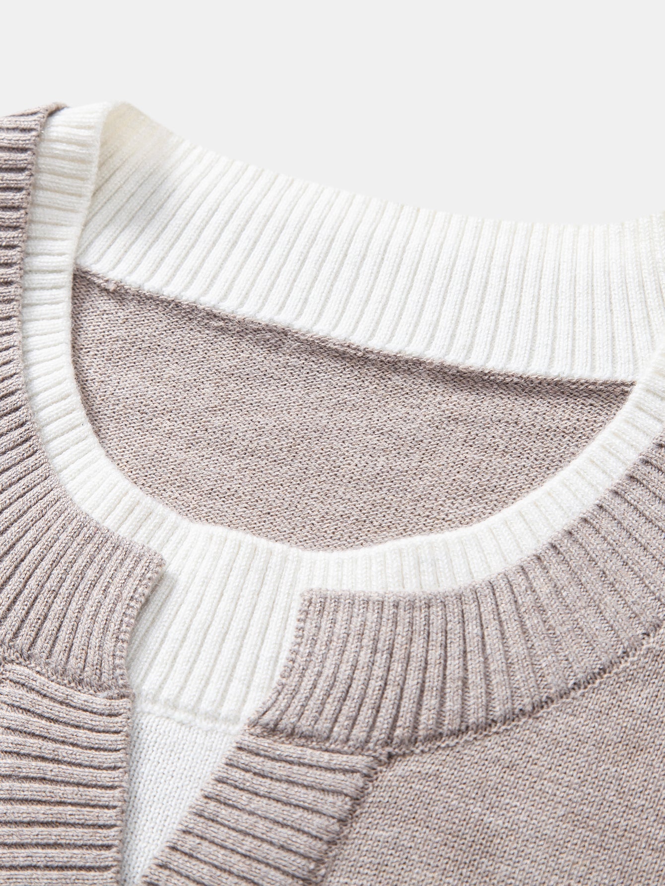 Long Sleeve 2 In 1 Split Neck Sweater