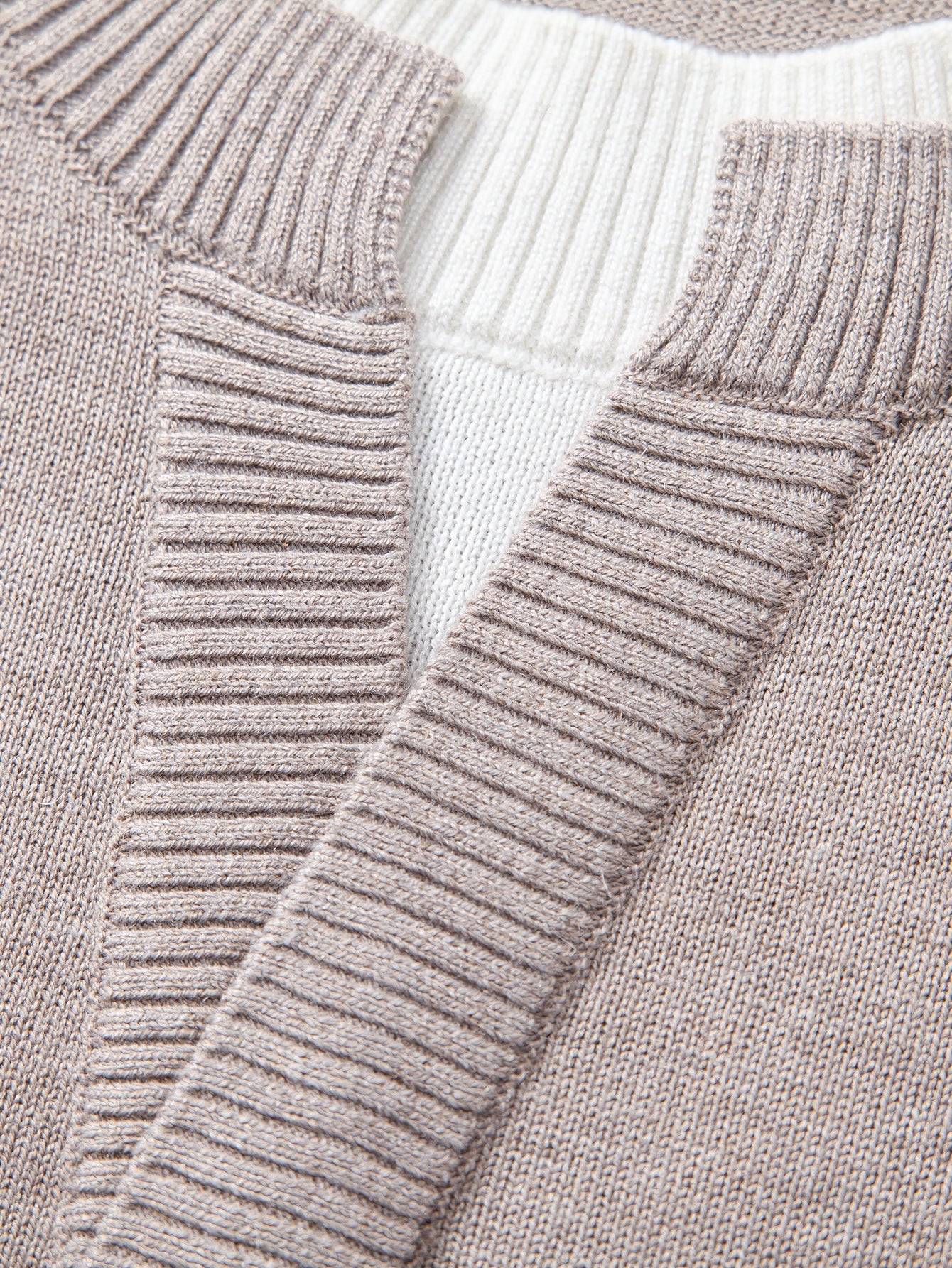 Long Sleeve 2 In 1 Split Neck Sweater