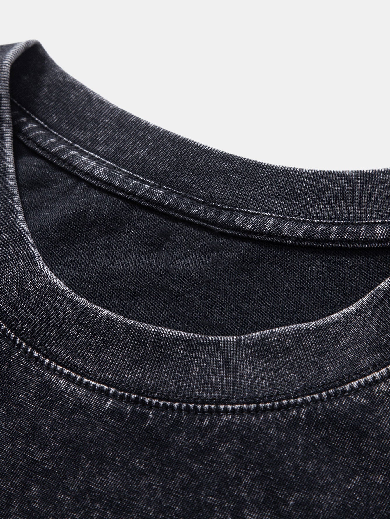 Basic Washed Distressed Drop Shoulder Oversize T-Shirt