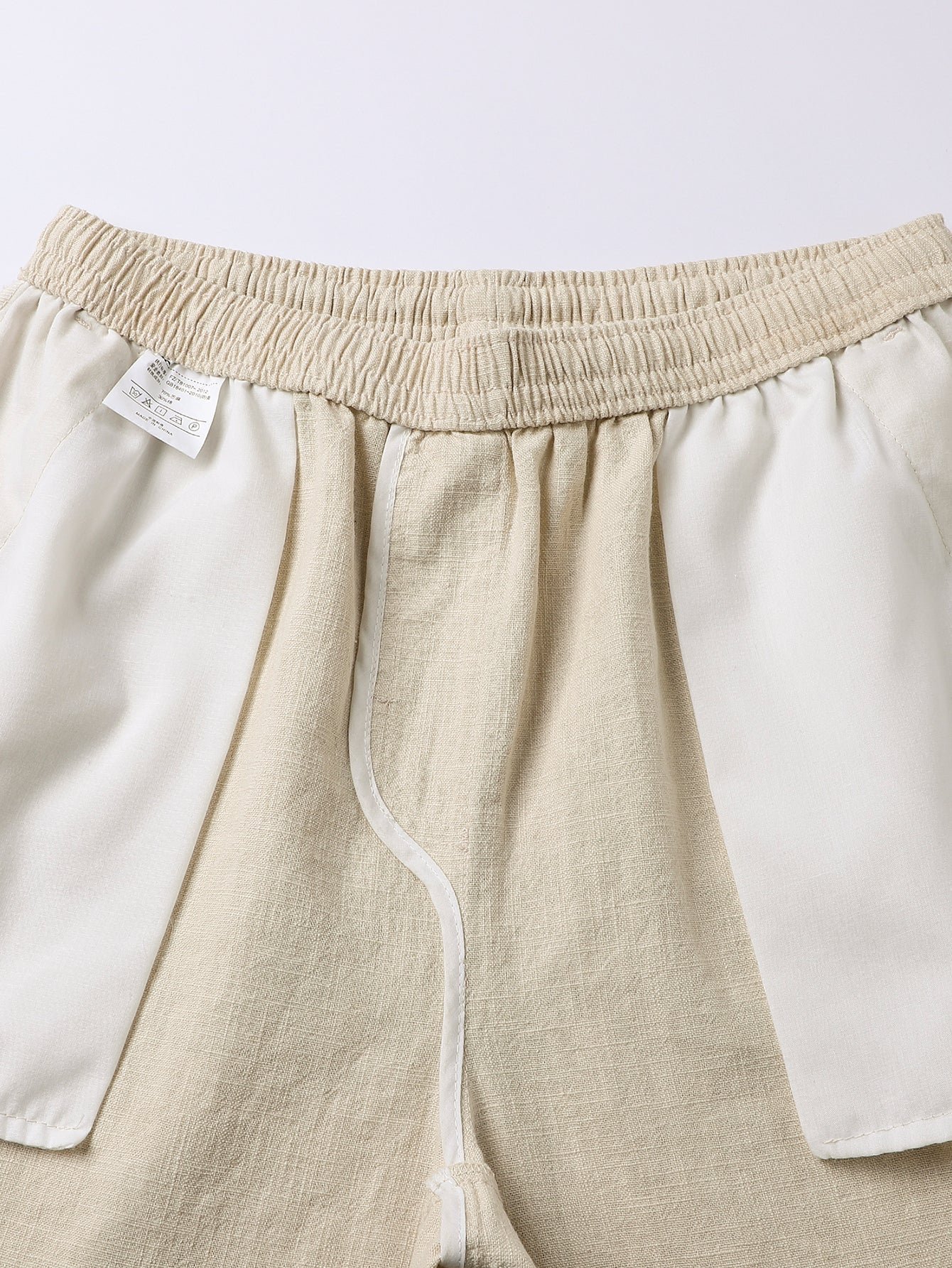 Linen Cotton Blend Drawstring Shorts