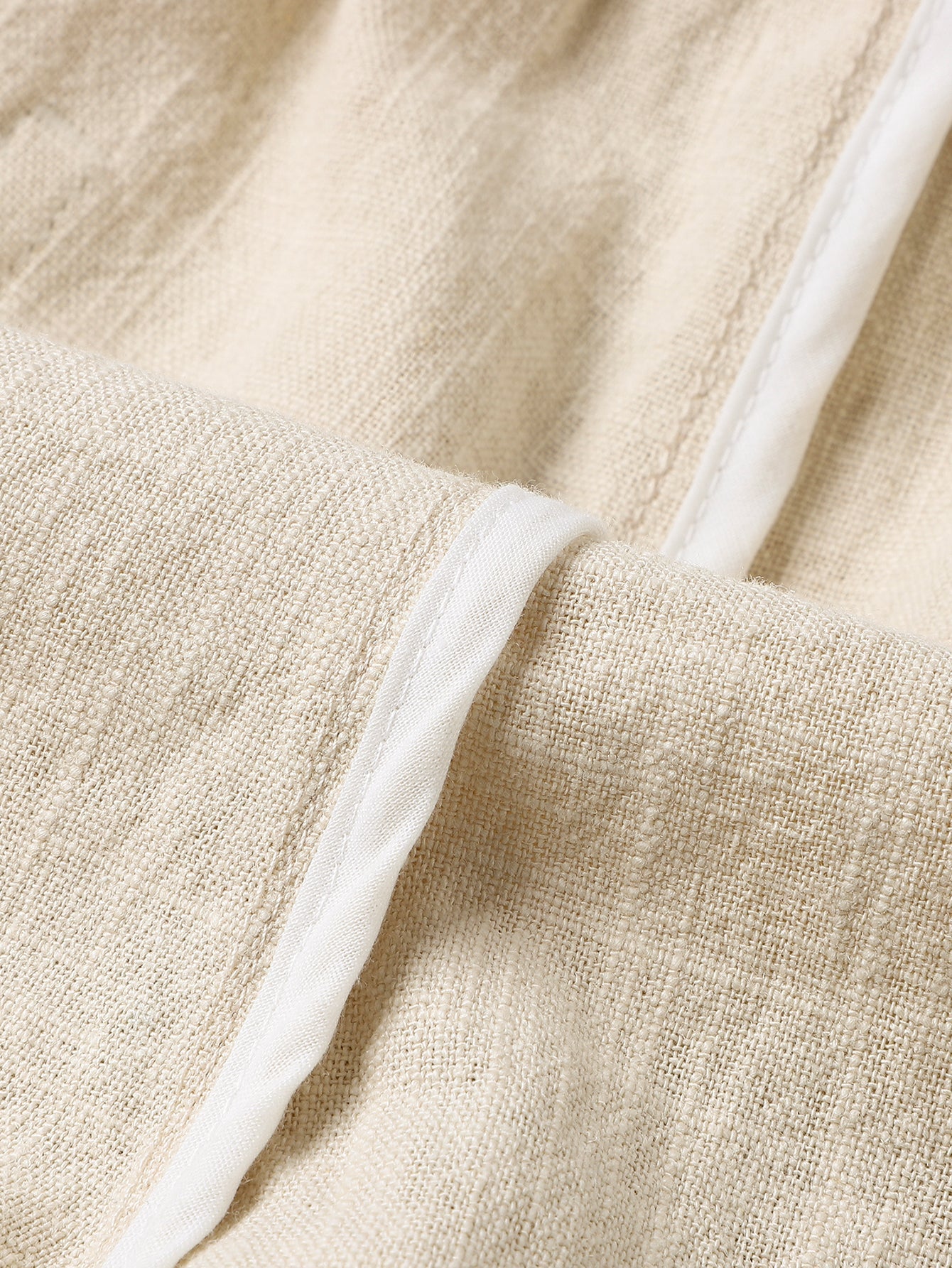 Linen Cotton Blend Drawstring Shorts