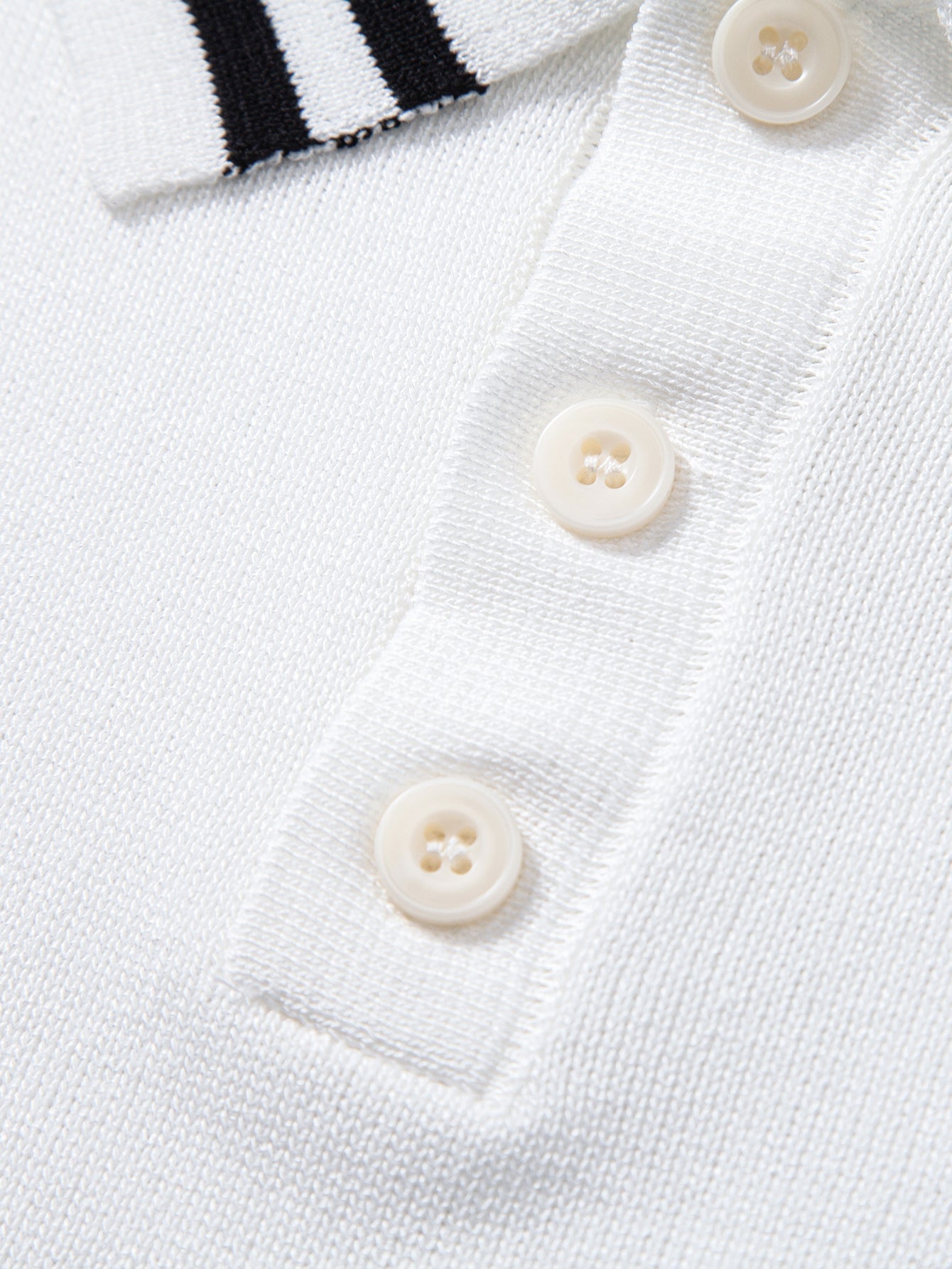 Contrast Trim Twisted Jacquard Knit Polo