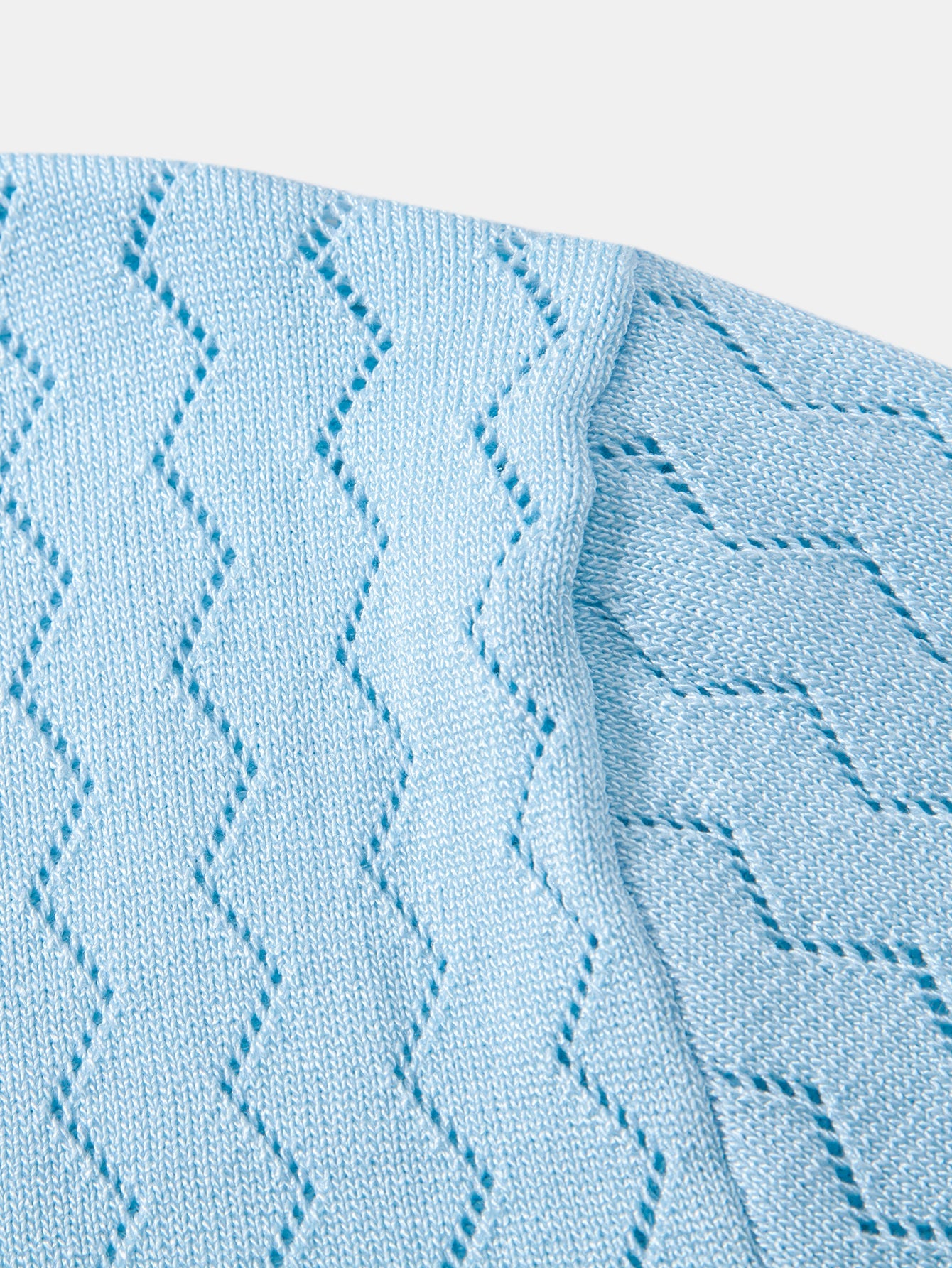 Zig Zag Open Knit  Polo