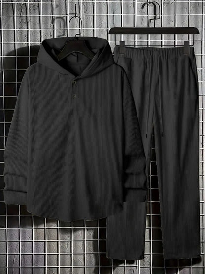 Men’s Solid Corduroy Hoodie & Jogger Set