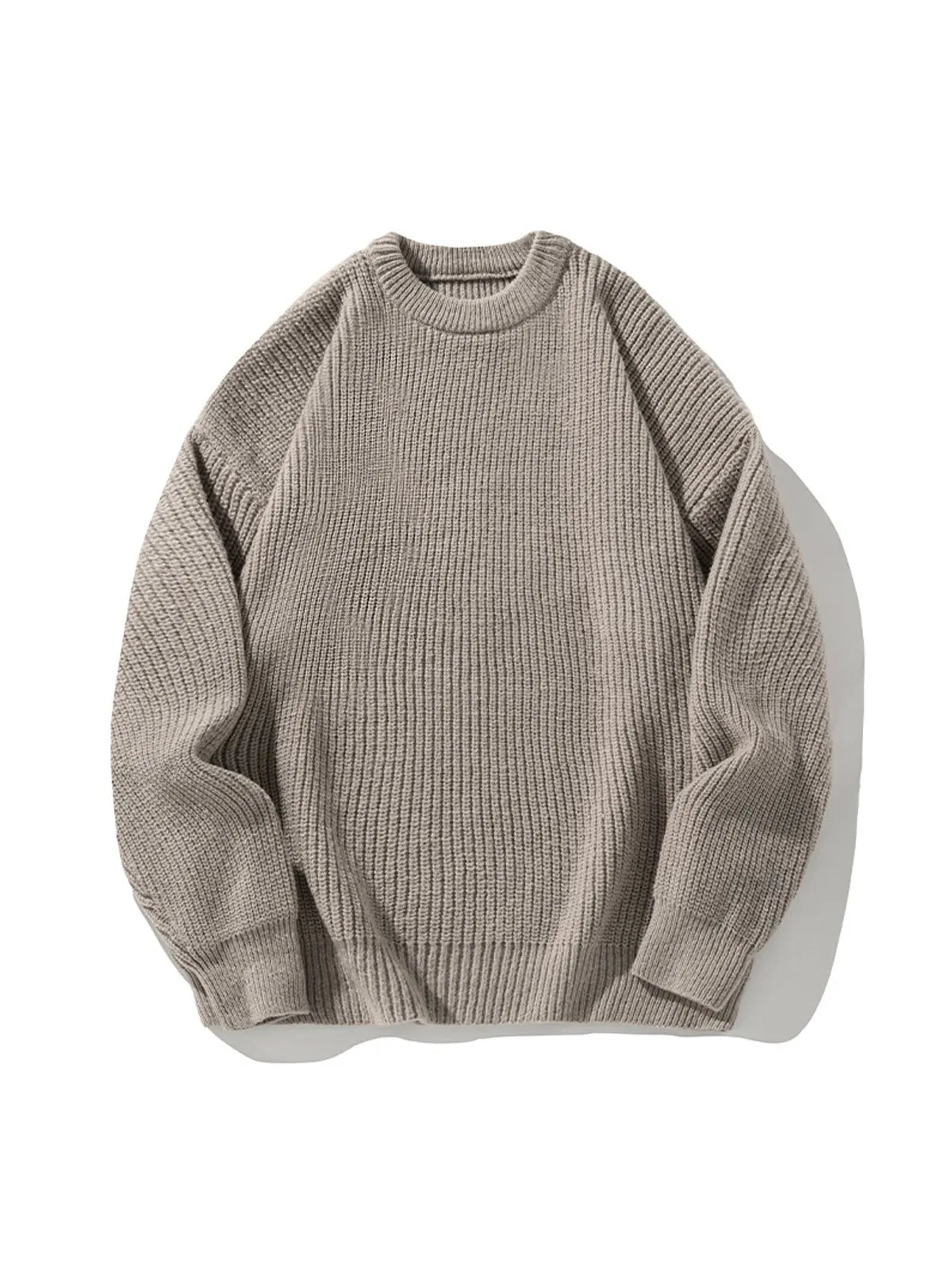 Men's Casual Round Neck Solid Color Knitted Sweater