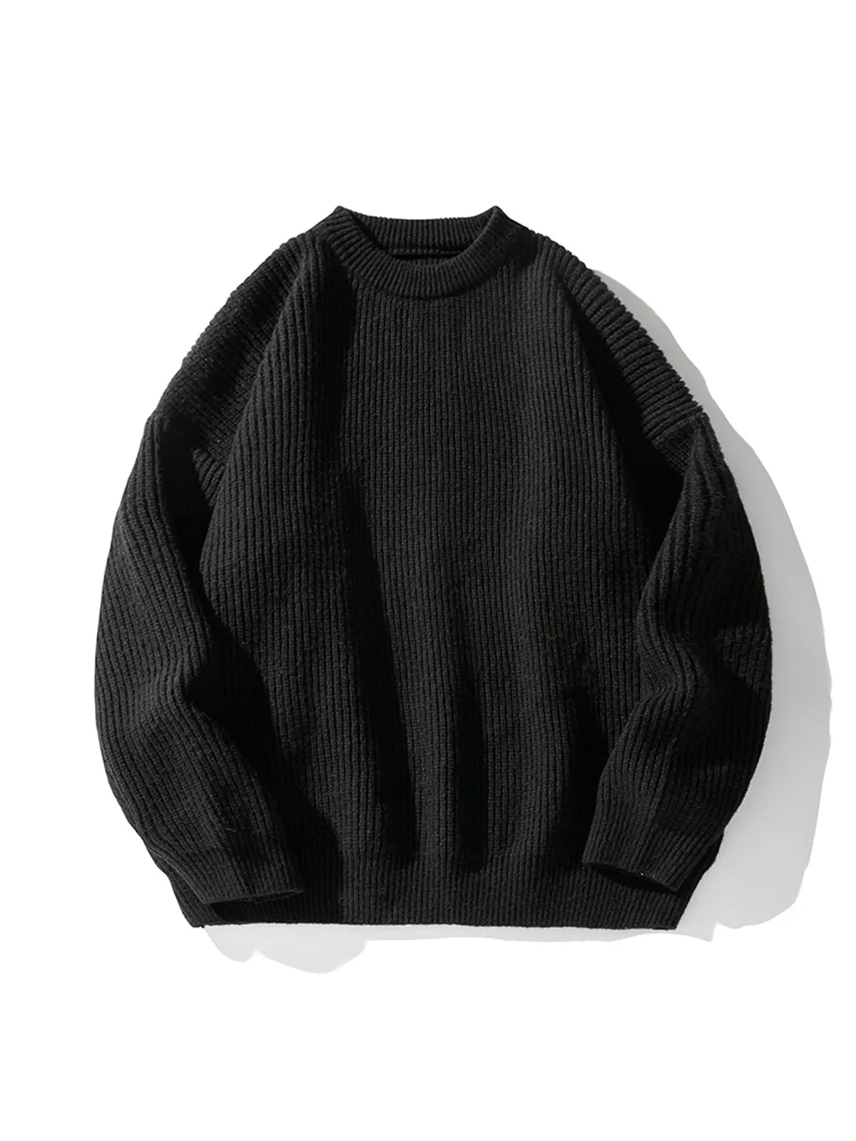 Men's Casual Round Neck Solid Color Knitted Sweater